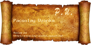 Pacsolay Uzonka névjegykártya